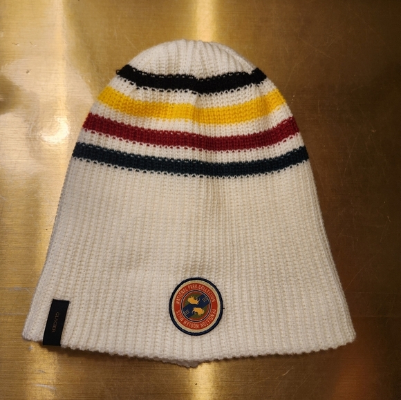 Pendleton Beanie - White with Yellow, Red, Black Stripes - Picture 1 of 4